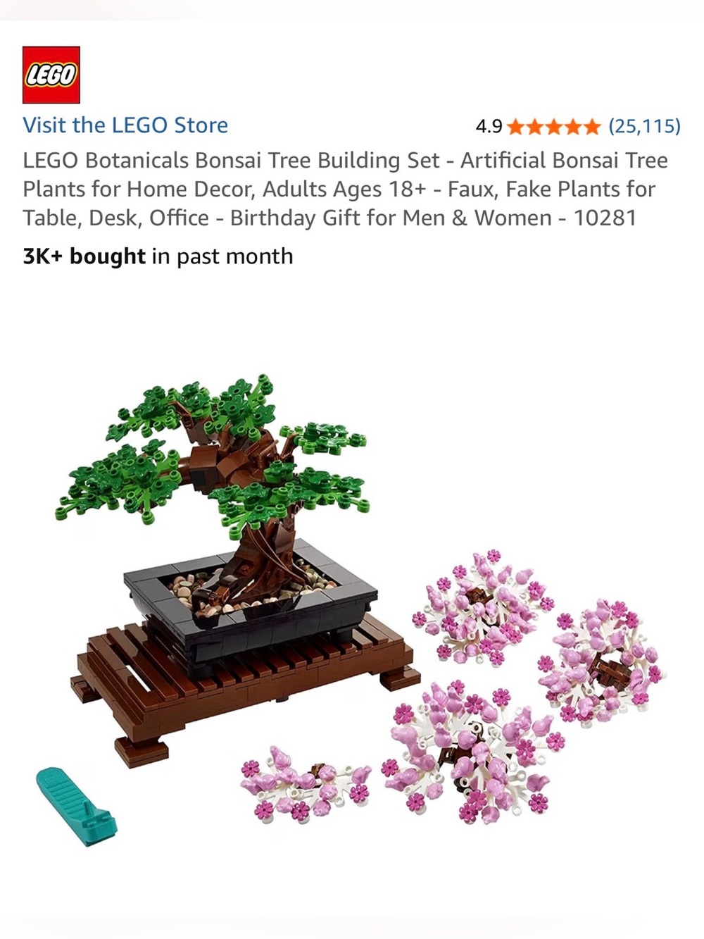 LEGO Botanicals Bonsai Tree Building Set - Open Box - Picture 3 of 6